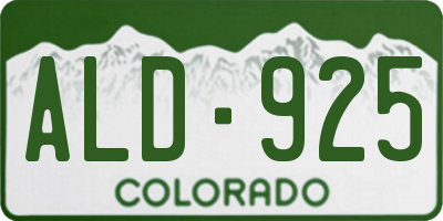 CO license plate ALD925