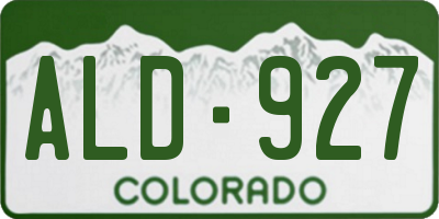 CO license plate ALD927