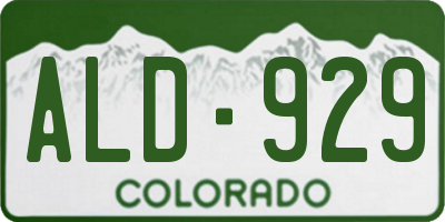 CO license plate ALD929