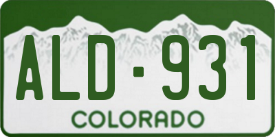 CO license plate ALD931
