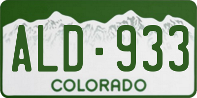 CO license plate ALD933