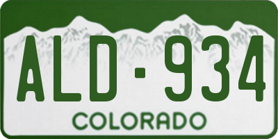CO license plate ALD934
