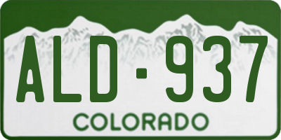 CO license plate ALD937