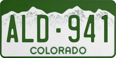 CO license plate ALD941