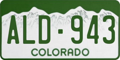 CO license plate ALD943