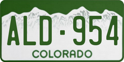 CO license plate ALD954