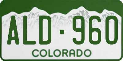 CO license plate ALD960