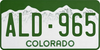 CO license plate ALD965