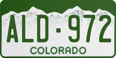 CO license plate ALD972