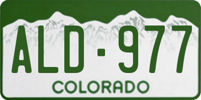 CO license plate ALD977