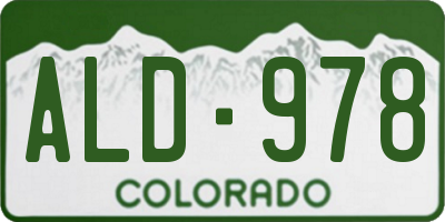 CO license plate ALD978