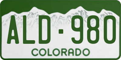 CO license plate ALD980
