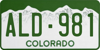 CO license plate ALD981