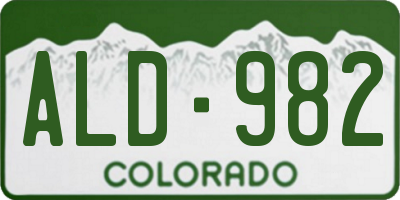 CO license plate ALD982