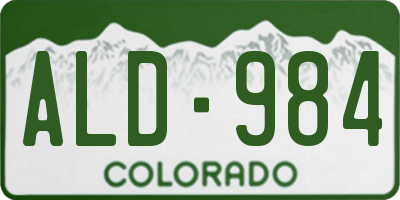 CO license plate ALD984