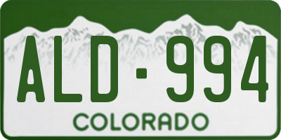 CO license plate ALD994