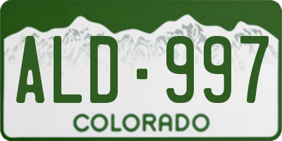 CO license plate ALD997