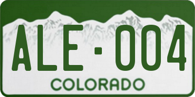 CO license plate ALE004