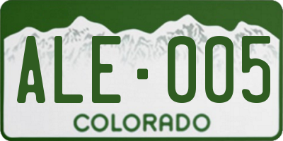 CO license plate ALE005