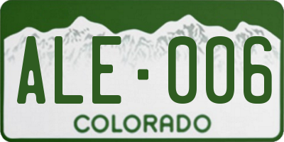 CO license plate ALE006