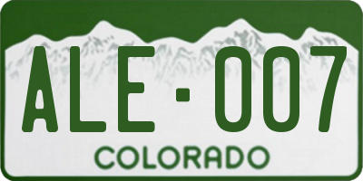 CO license plate ALE007