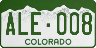 CO license plate ALE008