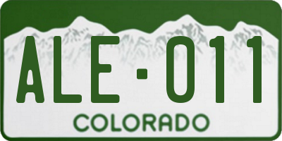 CO license plate ALE011