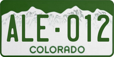 CO license plate ALE012