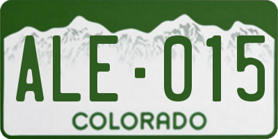 CO license plate ALE015