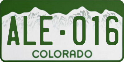 CO license plate ALE016