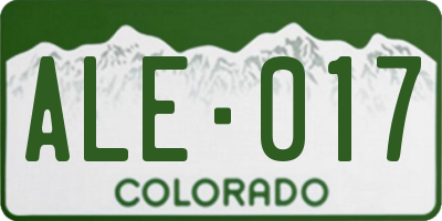 CO license plate ALE017