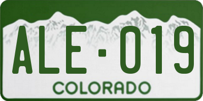 CO license plate ALE019
