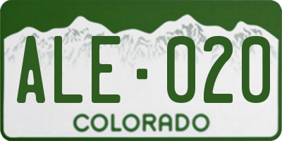 CO license plate ALE020