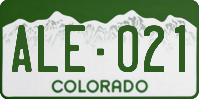CO license plate ALE021