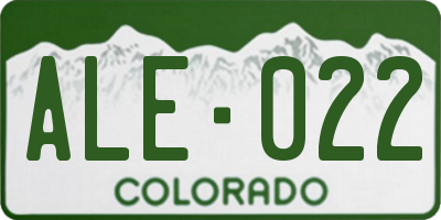 CO license plate ALE022