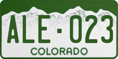 CO license plate ALE023