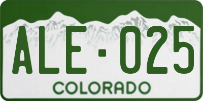CO license plate ALE025