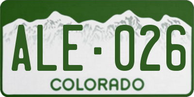 CO license plate ALE026