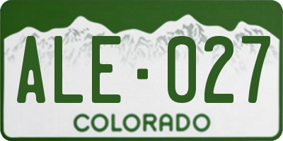 CO license plate ALE027