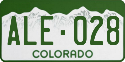 CO license plate ALE028