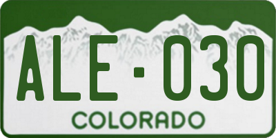 CO license plate ALE030