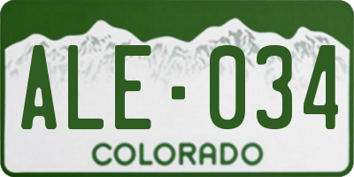 CO license plate ALE034