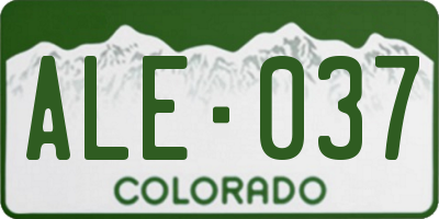 CO license plate ALE037