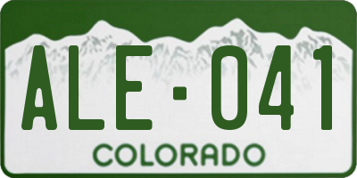 CO license plate ALE041