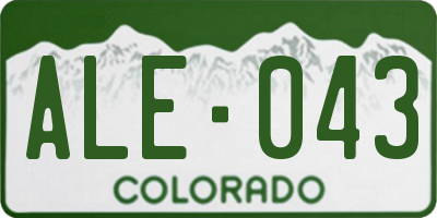 CO license plate ALE043