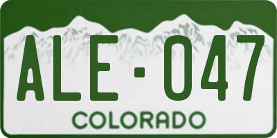 CO license plate ALE047