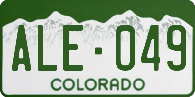 CO license plate ALE049
