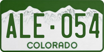 CO license plate ALE054
