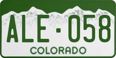 CO license plate ALE058