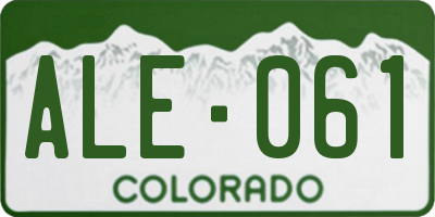 CO license plate ALE061